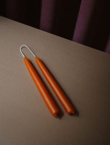 Dos Velas Estela Naranjas